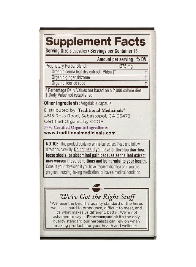 Traditional Medicinals Smooth Move Senna Capsules - Image 2